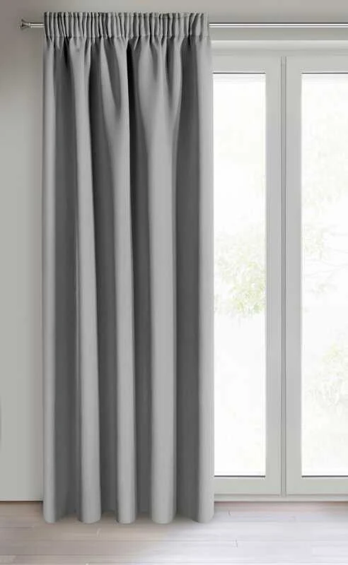 Eurofirany LOGAN blackout tipo temdanti naktinė užuolaida, 135 X 270 cm, juosta / tunelis / kabliukai, spalva: pilka