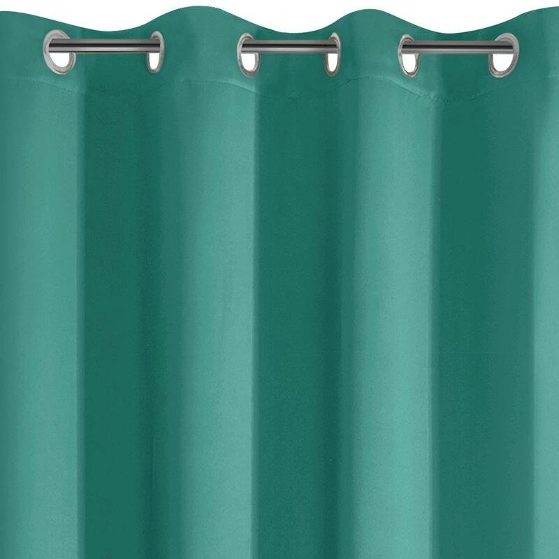 Eurofirany LOGAN blackout tipo temdanti naktinė užuolaida, 135X250 cm, kilpos / žiedai, spalva: šviesi turkio