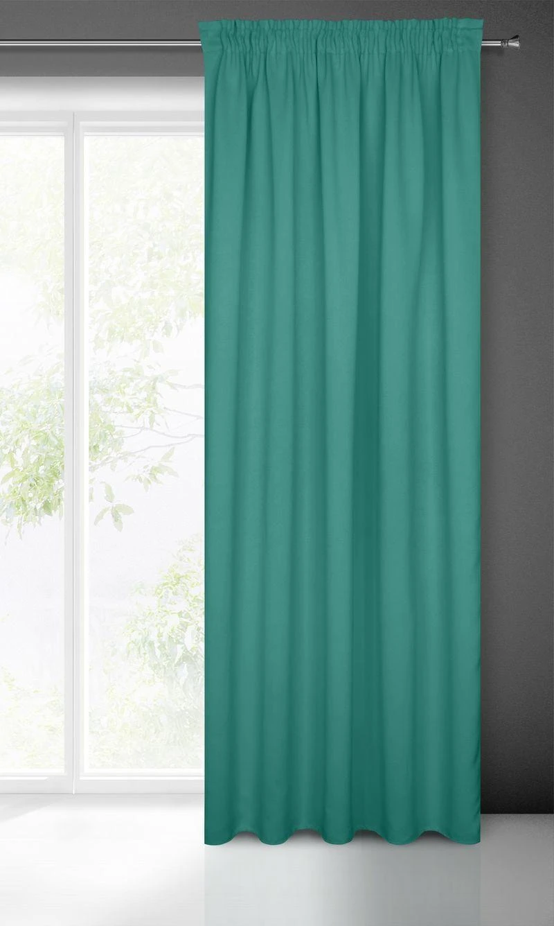 Eurofirany LOGAN blackout tipo temdanti naktinė užuolaida, 135 X 270 cm, juosta / tunelis / kabliukai, spalva: turkio