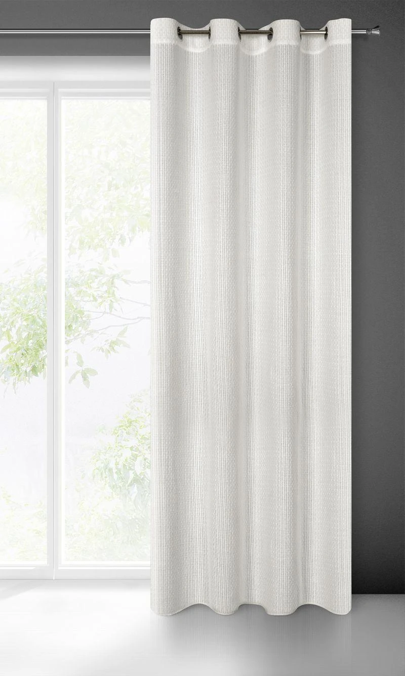 Eurofirany Paruošta užuolaida, balta ekologinio stiliaus langų uždanga, 140x250 cm poliesterio užuolaida, paprastas langų apipavidalinimas