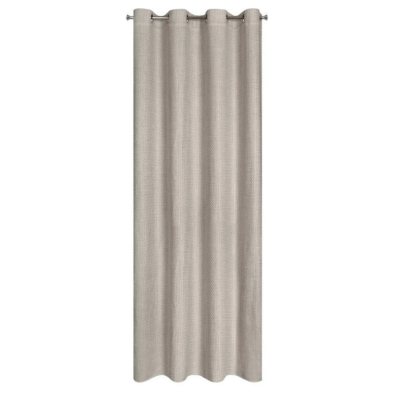 Eurofirany Pilka poliesterio paruošta užuolaida, eko stilius, 140x250 cm, vientisos spalvos lango uždanga, vidutinio tankio audinys, namų tekstilė