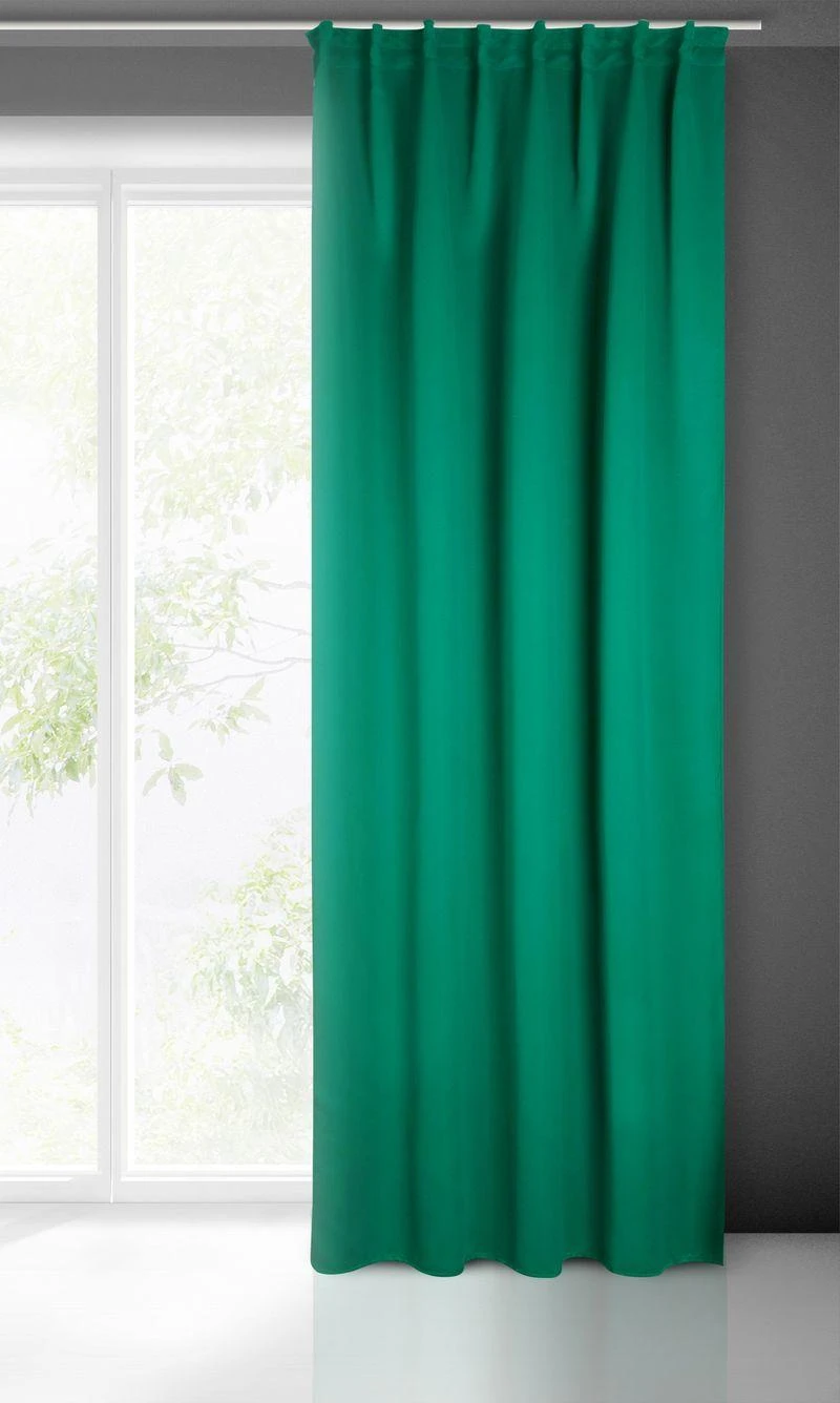 Naktinė užuolaida Eurofirany MILAN iš temdančio blackout tipo audinio, 140X300 cm, spalva: tamsi žalia