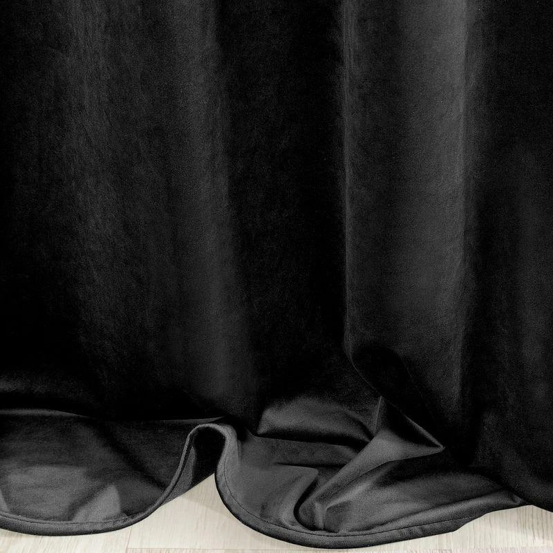 Naktinė užuolaida iš minkšto aksomo Eurofirany DIVA LINE RIA 140X270 cm, juosta/ tunelis/ kabliukai, 300g/m2, spalva: juoda