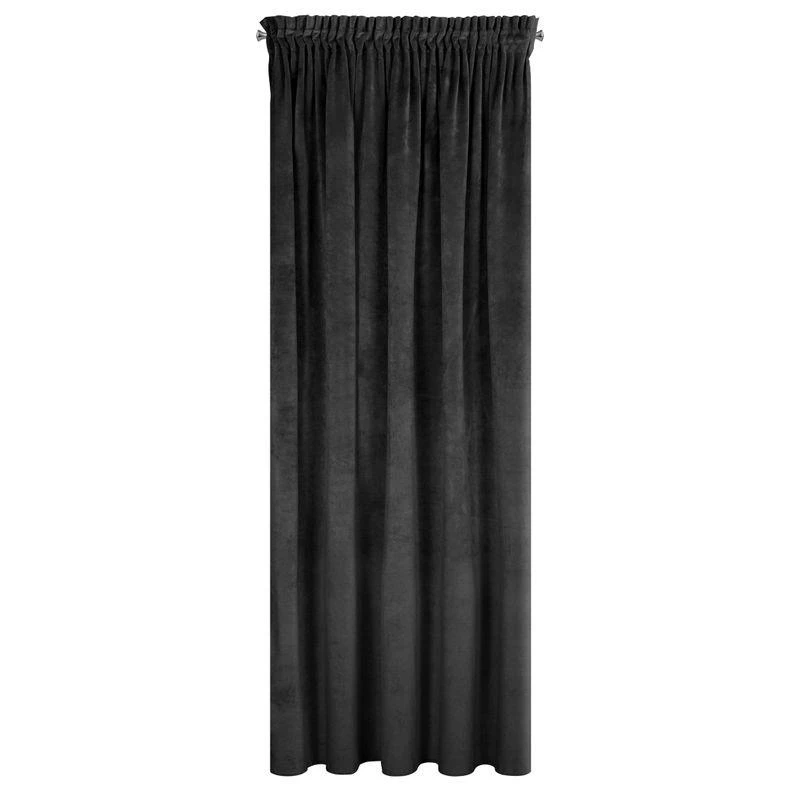 Naktinė užuolaida iš minkšto aksomo Eurofirany DIVA LINE RIA 140X270 cm, juosta/ tunelis/ kabliukai, 300g/m2, spalva: juoda