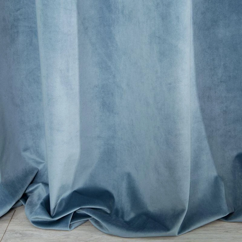 Eurofirany DIVA LINE RIA Minkšto aksomo naktinė užuolaida, 140X250 cm, kilpos / žiedai, spalva: mėlyna