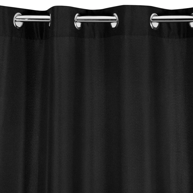 Naktinė užuolaida Eurofirany RITA iš lygaus audinio, 140X250 cm kilpos / ratukai, spalva: juoda