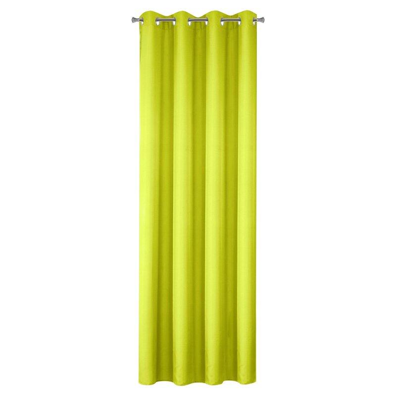 Naktinė užuolaida Eurofirany RITA iš lygaus audinio, 140X250 cm kilpos / ratukai, spalva: laimo