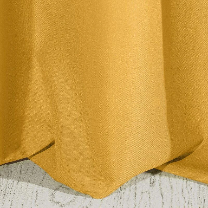 Eurofirany RITA Naktinė užuolaida iš lygaus audinio, 140X270 cm, juosta / tunelis / kabliukai, spalva: garstyčių