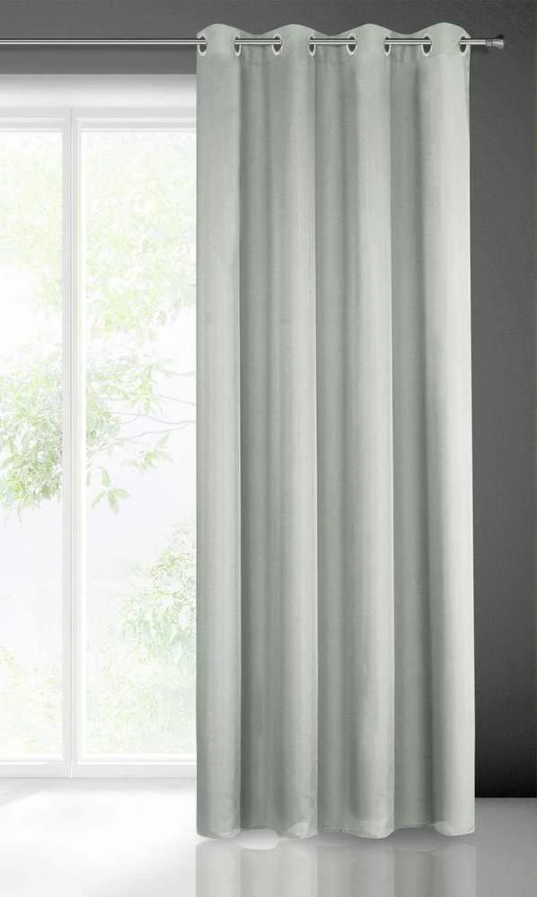 Naktinė užuolaida Eurofirany RITA iš lygaus audinio, 140X250 cm kilpos / ratukai, spalva: plieno