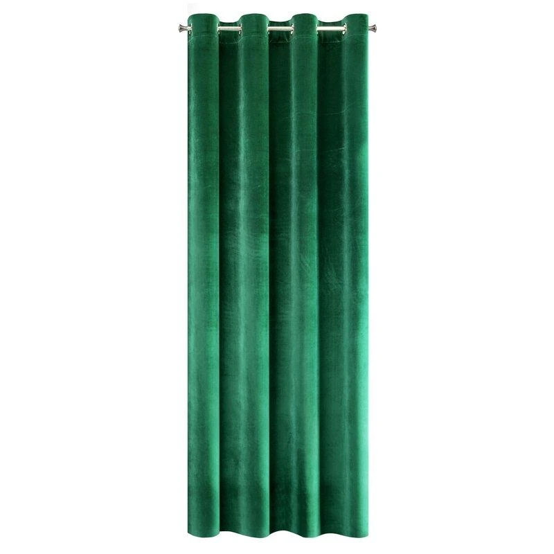 Minkšto ir blizgaus aksomo naktinė užuolaida Eurofirany SAMANTA 140X250 cm, kilpos/žiedai, spalva: žalia