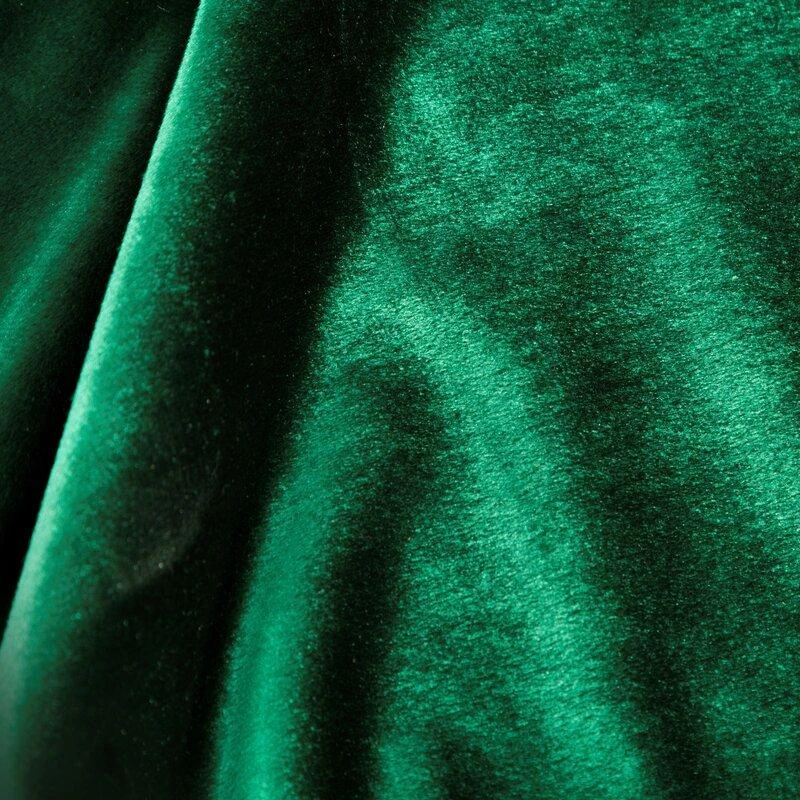 Minkšto ir blizgaus aksomo naktinė užuolaida Eurofirany SAMANTA 140X300 cm, juosta / tunelis / kabliukai, spalva: tamsiai žalia, 1 vnt.