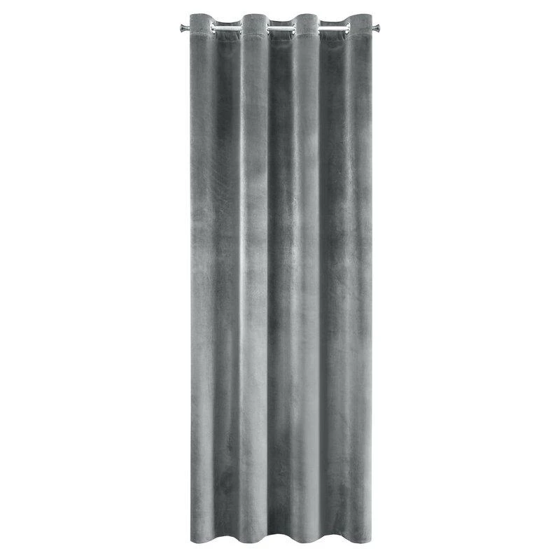 Minkšto ir blizgaus aksomo naktinė užuolaida Eurofirany SAMANTA 140X250 cm, kilpos/žiedai, spalva: grafito