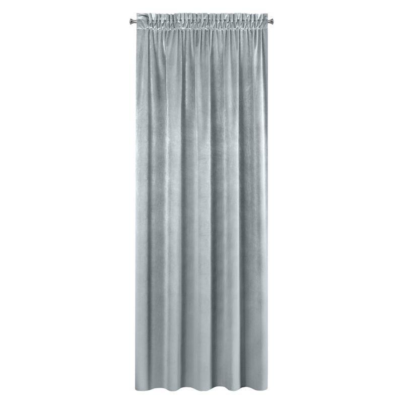 Minkšto ir blizgaus aksomo naktinė užuolaida Eurofirany SAMANTA 140X270cm, juosta / tunelis / kabliukai, spalva: sidabrinė