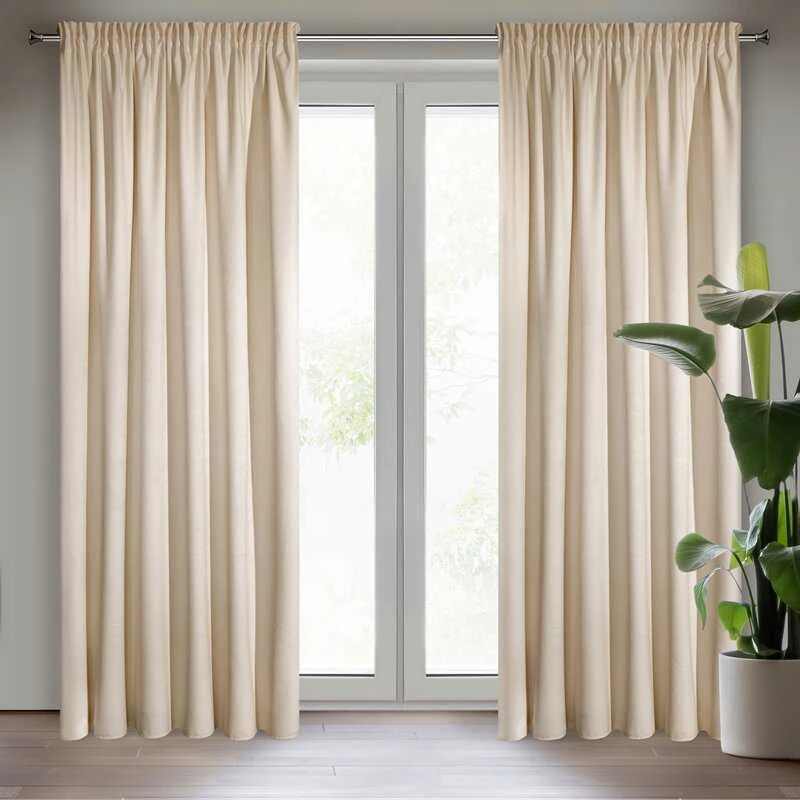 Naktinė užuolaida iš minkšto aksomo Eurofirany DIVA LINE RIA 140X270 cm, juosta/ tunelis/ kabliukai, 300 g/m2, spalva: smėlio