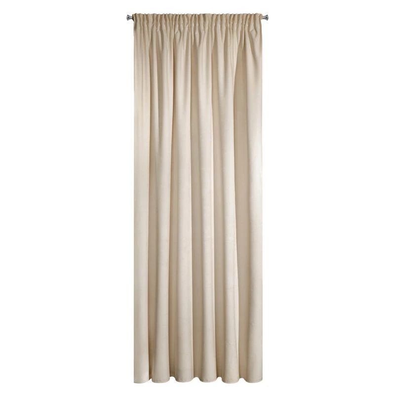 Naktinė užuolaida iš minkšto aksomo Eurofirany DIVA LINE RIA 140X270 cm, juosta/ tunelis/ kabliukai, 300 g/m2, spalva: smėlio