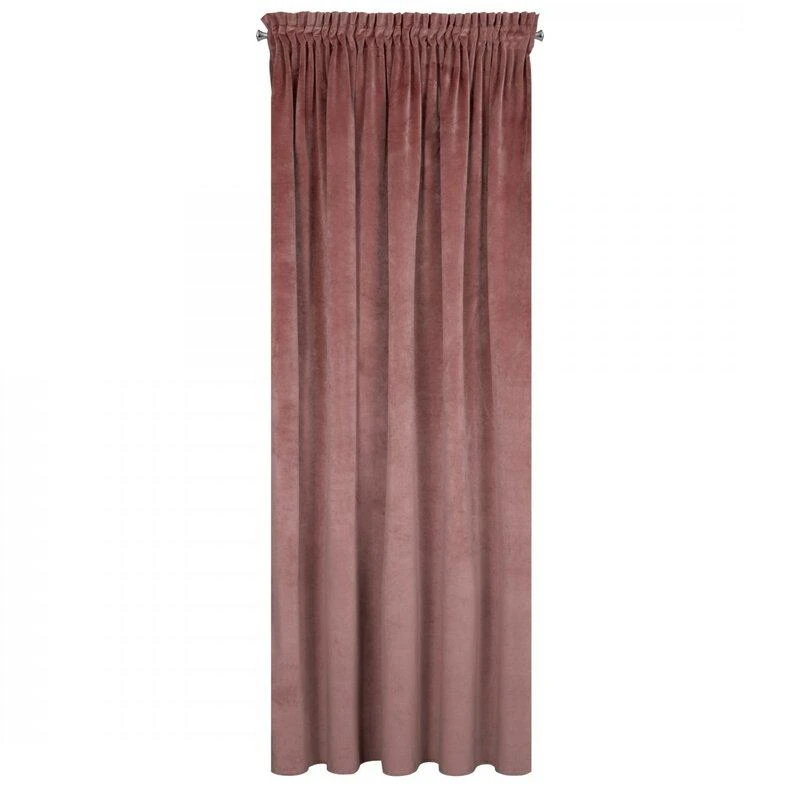 Naktinė užuolaida iš minkšto aksomo Eurofirany DIVA LINE RIA 140X270 cm, juosta/ tunelis/ kabliukai, 300 g/m2, spalva: tamsiai rožinė