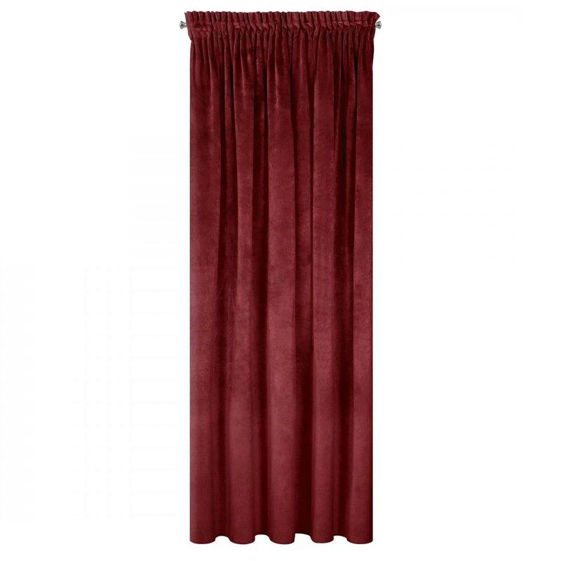 Naktinė užuolaida iš minkšto aksomo Eurofirany DIVA LINE RIA 140X270 cm, juosta/ tunelis/ kabliukai, 300 g/m2, spalva: tamsiai bordo