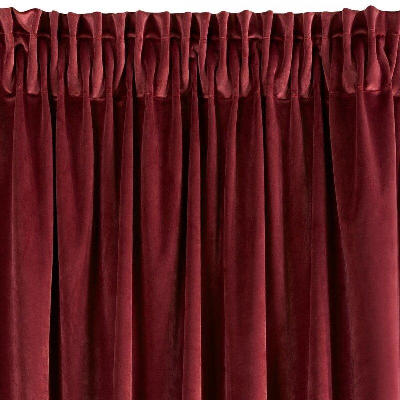 Naktinė užuolaida iš minkšto aksomo Eurofirany DIVA LINE RIA 140X270 cm, juosta/ tunelis/ kabliukai, 300 g/m2, spalva: tamsiai bordo