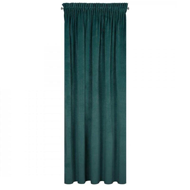 Naktinė užuolaida iš minkšto aksomo Eurofirany DIVA LINE RIA 140X270 cm, juosta/ tunelis/ kabliukai, 300 g/m2, spalva: tamsi turkio