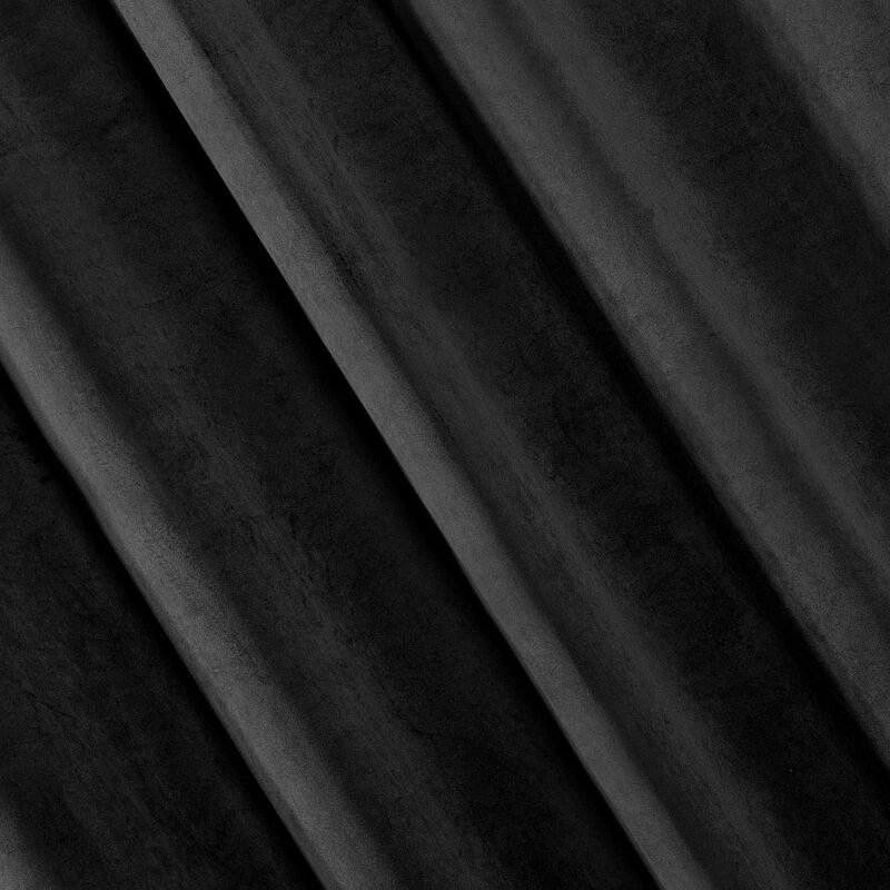Naktinė užuolaida iš minkšto aksomo Eurofirany DIVA LINE RIA 140X270 cm, juosta/ tunelis/ kabliukai, 300 g/m2, spalva: juoda