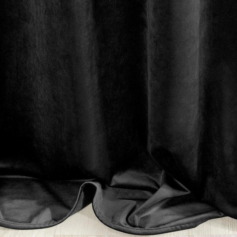 Naktinė užuolaida iš minkšto aksomo Eurofirany DIVA LINE RIA 140X270 cm, juosta/ tunelis/ kabliukai, 300 g/m2, spalva: juoda