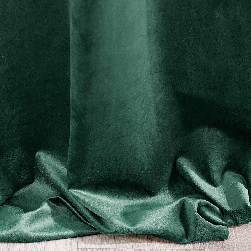 Naktinė užuolaida iš minkšto aksomo Eurofirany DIVA LINE RIA 140X270 cm, juosta/ tunelis/ kabliukai, 300 g/m2, spalva: tamsiai žalia