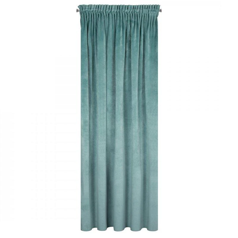 Naktinė užuolaida iš minkšto aksomo Eurofirany DIVA LINE RIA 140X270 cm, juosta/ tunelis/ kabliukai, 300 g/m2, spalva: žydra