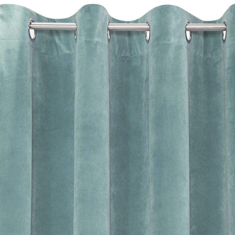 Naktinė užuolaida iš minkšto aksomo Eurofirany DIVA LINE RIA 140X270 cm, juosta/ tunelis/ kabliukai, 300 g/m2, spalva: žydra