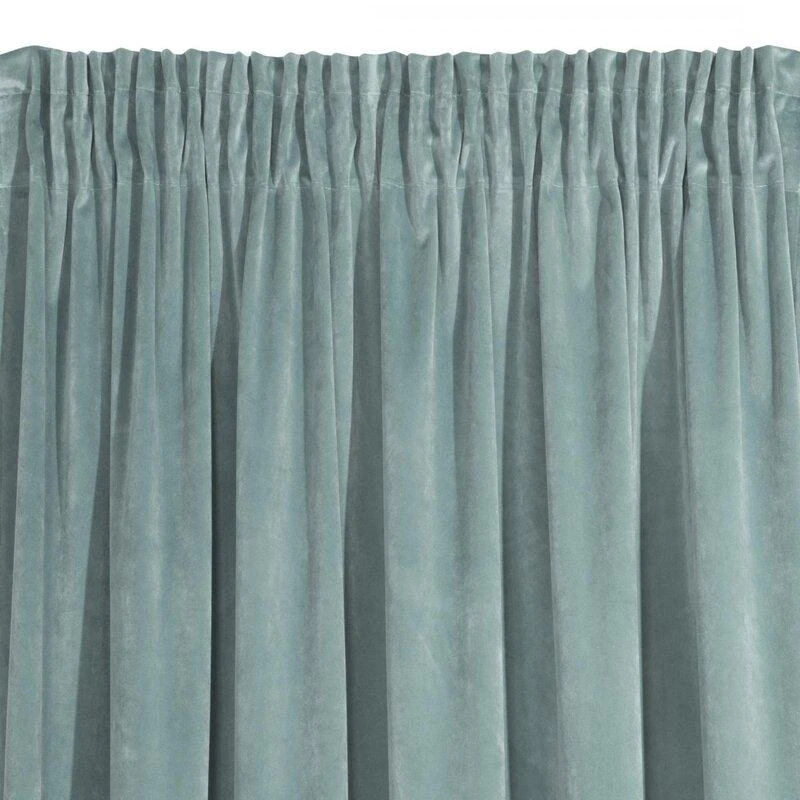 Naktinė užuolaida iš minkšto aksomo Eurofirany DIVA LINE RIA 140X270 cm, juosta/ tunelis/ kabliukai, 300 g/m2, spalva: žydra