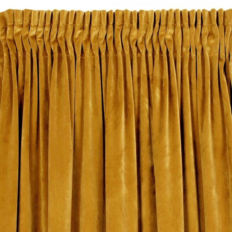 Naktinė užuolaida iš minkšto aksomo Eurofirany DIVA LINE RIA 140X270 cm, juosta/ tunelis/ kabliukai, 300 g/m2, spalva: garstyčių