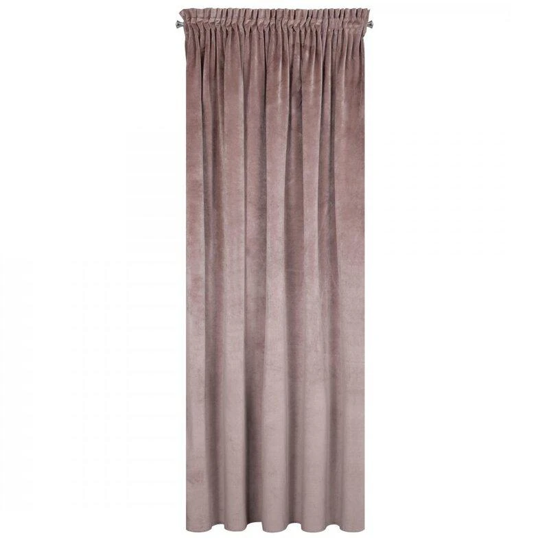 Naktinė užuolaida iš minkšto aksomo Eurofirany DIVA LINE RIA 140X270 cm, juosta/ tunelis/ kabliukai, 300 g/m2, spalva: pudrinė