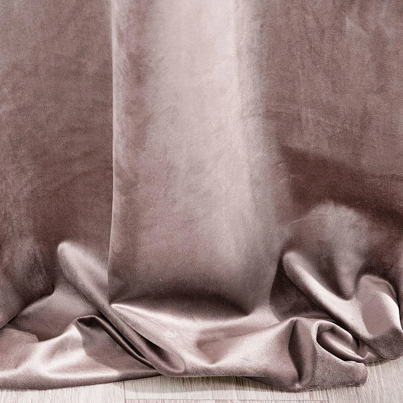 Naktinė užuolaida iš minkšto aksomo Eurofirany DIVA LINE RIA 140X270 cm, juosta/ tunelis/ kabliukai, 300 g/m2, spalva: pudrinė