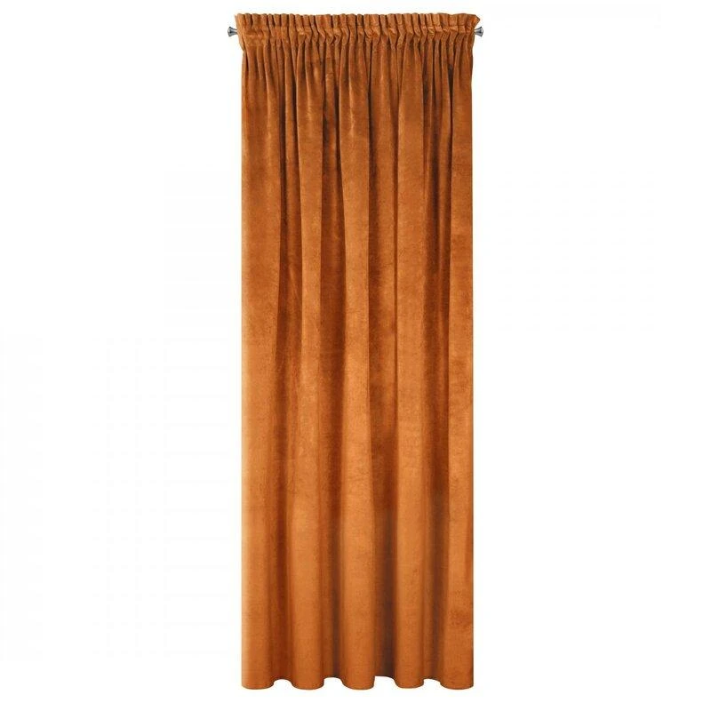 Naktinė užuolaida iš minkšto aksomo Eurofirany DIVA LINE RIA 140X270 cm, juosta/ tunelis/ kabliukai, 300 g/m2, spalva: ruda