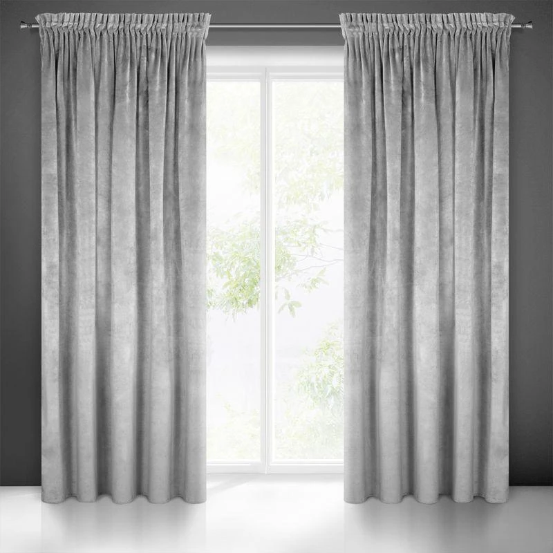 Naktinė užuolaida iš minkšto aksomo Eurofirany DIVA LINE RIA 140X270 cm, juosta/ tunelis/ kabliukai, 300 g/m2, spalva: plieno