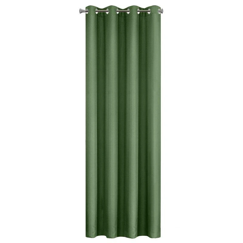 Naktinė užuolaida Eurofirany RITA iš lygaus audinio, 140X250 cm kilpos / ratukai, spalva: tamsi žalia