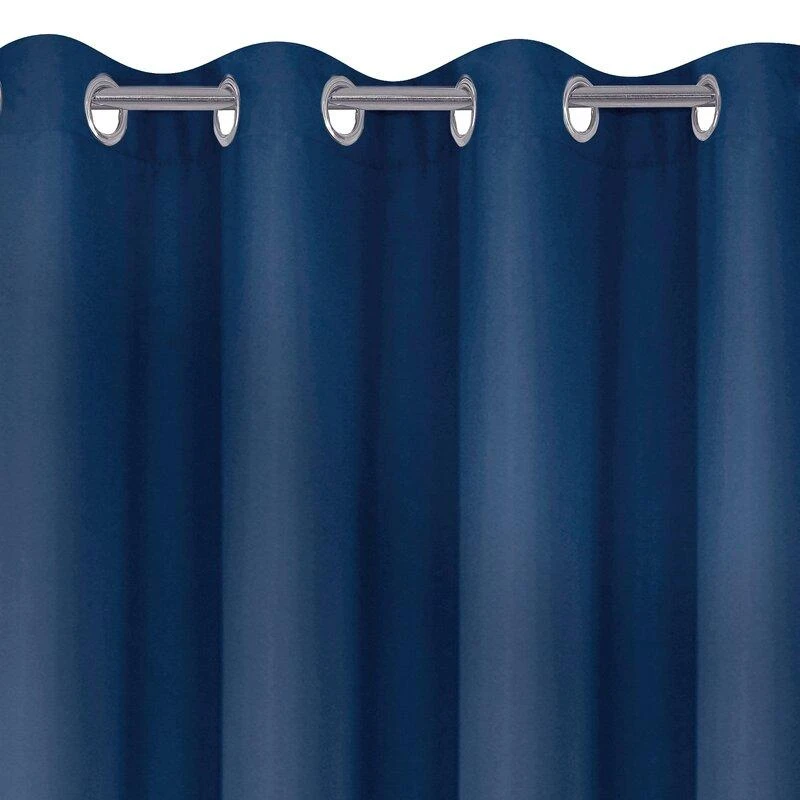 Naktinė užuolaida Eurofirany RITA iš lygaus audinio, 140X250 cm kilpos / ratukai, spalva: tamsiai mėlyna