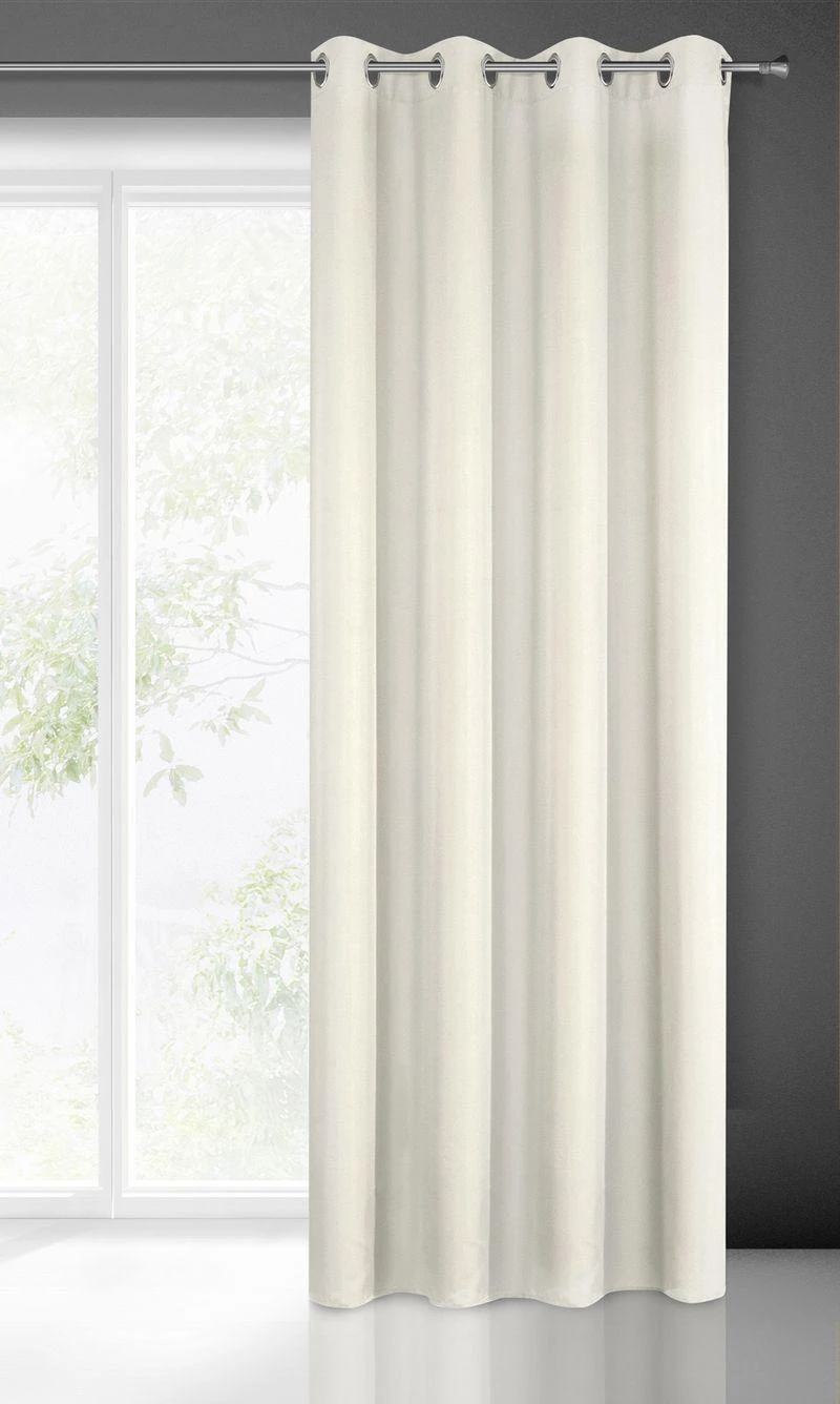 Naktinė užuolaida Eurofirany RITA iš lygaus audinio, 140X250 cm kilpos / ratukai, spalva: ecru