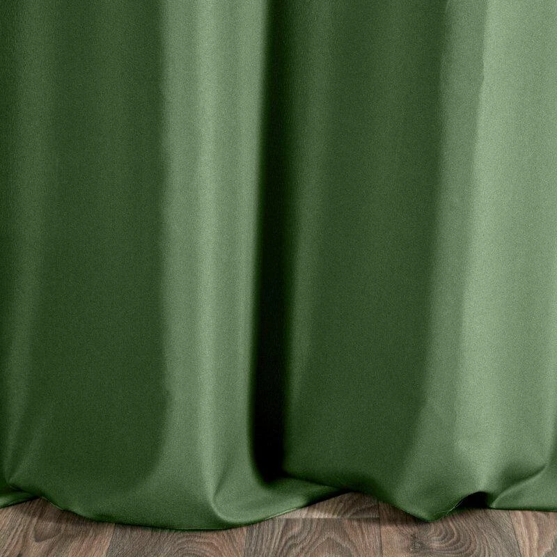 Naktinė užuolaida Eurofirany RITA iš lygaus audinio, 140X250 cm kilpos / ratukai, spalva: tamsi žalia