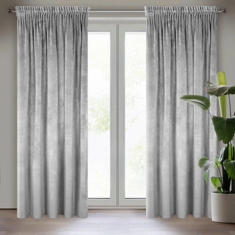 Naktinė užuolaida iš minkšto aksomo Eurofirany DIVA LINE RIA 140X270 cm, juosta/ tunelis/ kabliukai, 300g/m2, spalva: plieno