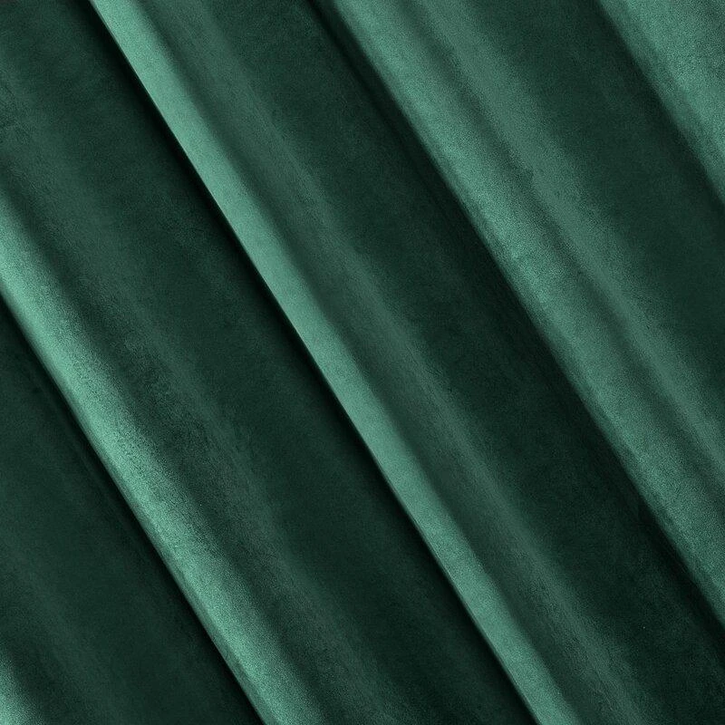 Naktinė užuolaida iš minkšto aksomo Eurofirany DIVA LINE RIA 140X270 cm, juosta/ tunelis/ kabliukai, 300g/m2, spalva: tamsiai žalia