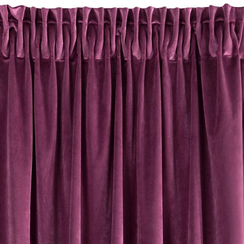 Naktinė užuolaida iš minkšto aksomo Eurofirany DIVA LINE RIA 140X270 cm, juosta/ tunelis/ kabliukai, 300g/m2, spalva: violetinė