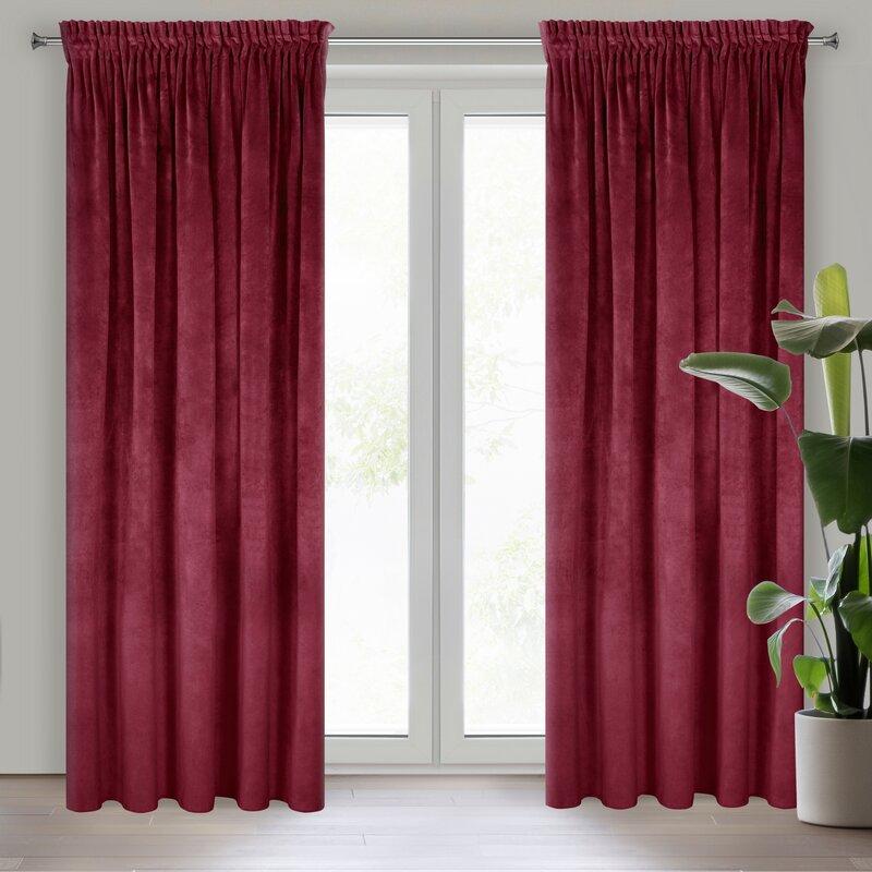 Naktinė užuolaida iš minkšto aksomo Eurofirany DIVA LINE RIA 140X270 cm, juosta/ tunelis/ kabliukai, 300g/m2, spalva: bordo