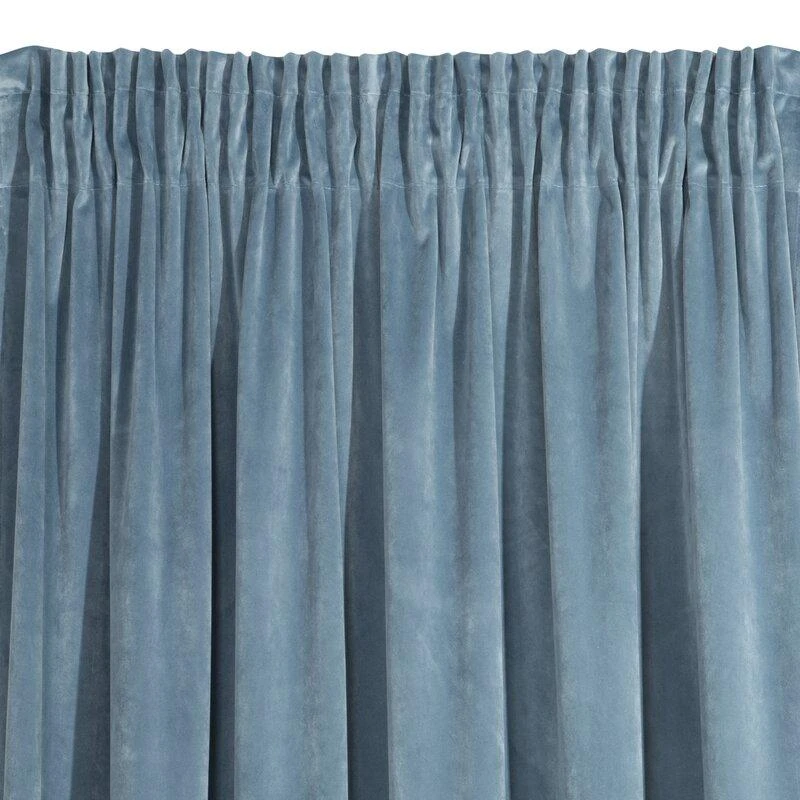 Naktinė užuolaida iš minkšto aksomo Eurofirany DIVA LINE RIA 140X270 cm, juosta/ tunelis/ kabliukai, 300g/m2, spalva: mėlyna