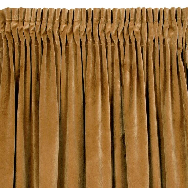 Naktinė užuolaida iš minkšto aksomo Eurofirany DIVA LINE RIA 140X270 cm, juosta/ tunelis/ kabliukai, 300g/m2, spalva: auksinė