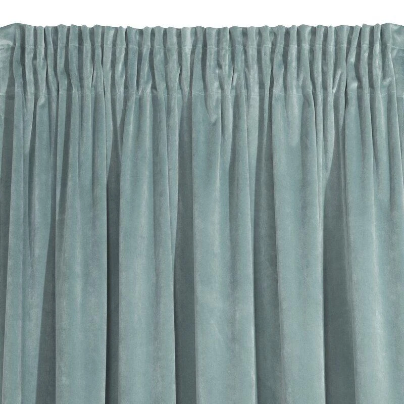 Naktinė užuolaida iš minkšto aksomo Eurofirany DIVA LINE RIA 140X270 cm, juosta/ tunelis/ kabliukai, 300g/m2, spalva: mėlyna