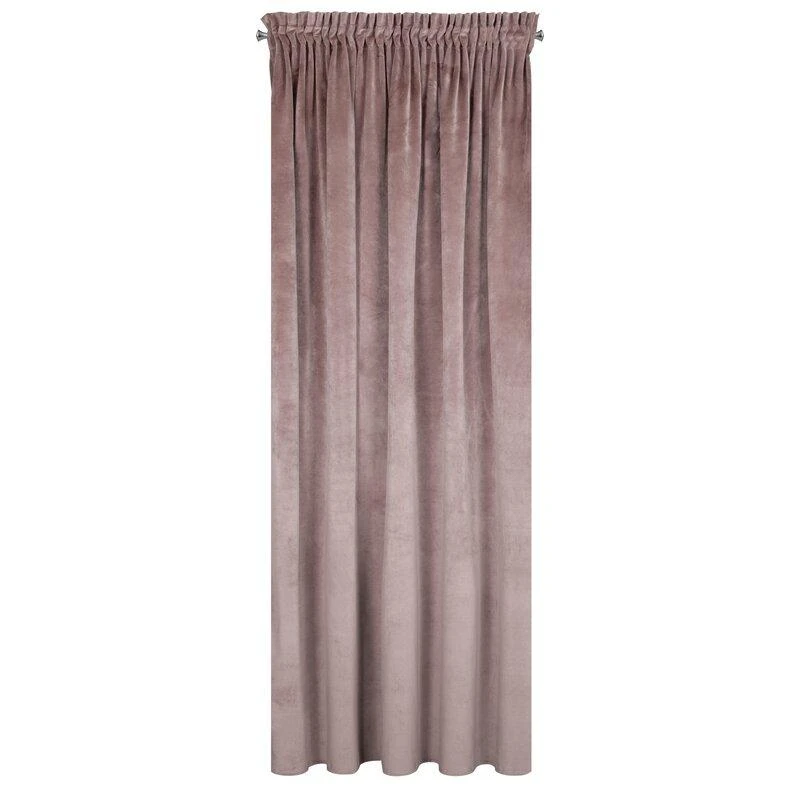 Naktinė užuolaida iš minkšto aksomo Eurofirany DIVA LINE RIA 140X270 cm, juosta/ tunelis/ kabliukai, 300g/m2, spalva: pudros