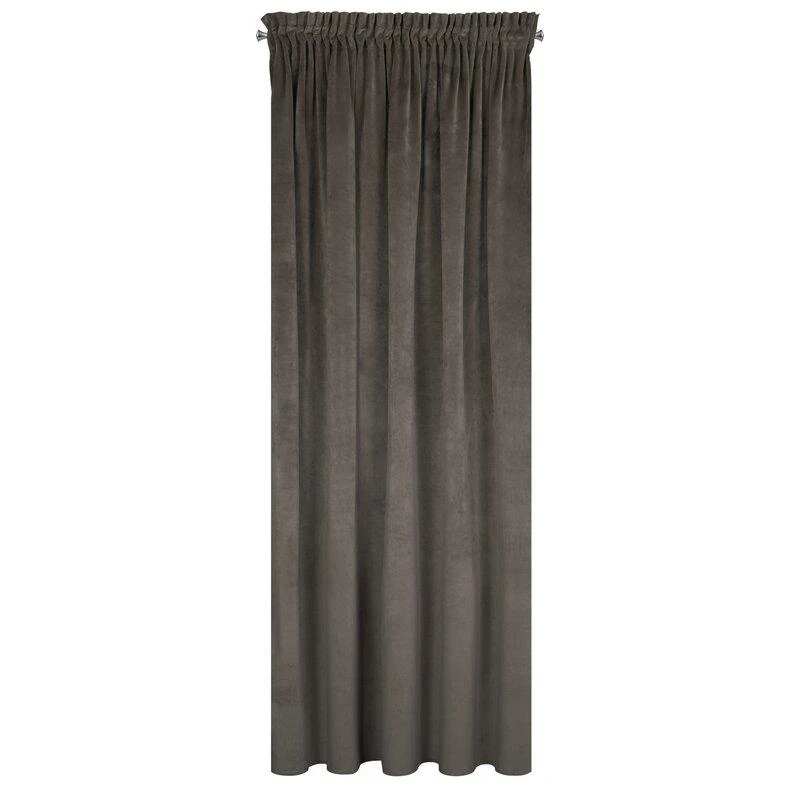 Naktinė užuolaida iš minkšto aksomo Eurofirany DIVA LINE RIA 140X270 cm, juosta/ tunelis/ kabliukai, 300g/m2, spalva: grafito