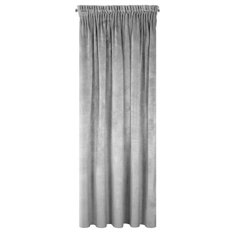 Naktinė užuolaida iš minkšto aksomo Eurofirany DIVA LINE RIA 140X270 cm, juosta/ tunelis/ kabliukai, 300g/m2, spalva: plieno