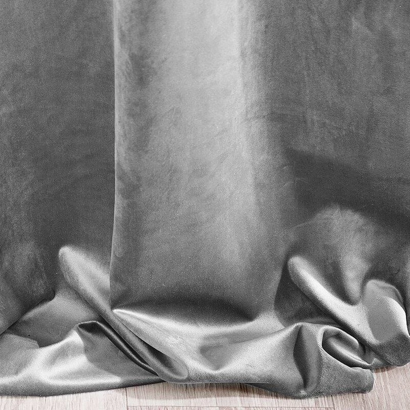 Naktinė užuolaida iš minkšto aksomo Eurofirany DIVA LINE RIA 140X270 cm, juosta/ tunelis/ kabliukai, 300g/m2, spalva: plieno