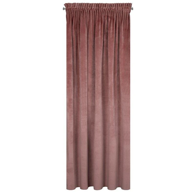 Naktinė užuolaida iš minkšto aksomo Eurofirany DIVA LINE RIA 140X270 cm, juosta/ tunelis/ kabliukai, 300g/m2, spalva: tamsiai rožinė